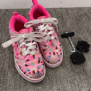 Heelys Pink and White Kids Sneakers with Fun Patterns